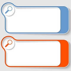 Poster - set of two abstract text boxes with magnifier