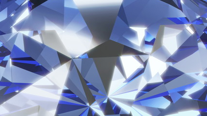 Wall Mural - Macro Animation of Blue Diamond Rotation. Looping HQ Video Clip