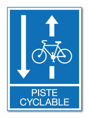 Poster - Panneau piste cyclable.