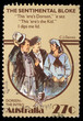 Stamp printed in Australia, shows The Sentimental Bloke