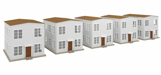 A row of small houses