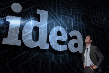 Poster - Idea against futuristic black and blue background