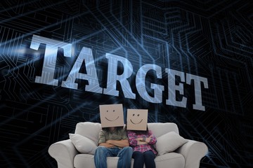 Aufkleber - Target against futuristic black and blue background
