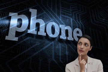 Poster - Phone against futuristic black and blue background