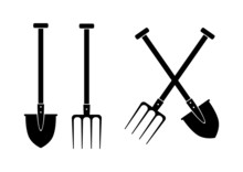Spade And Pitchfork On White Background