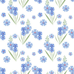 Poster - Cute branches of flowers seamless pattern texture