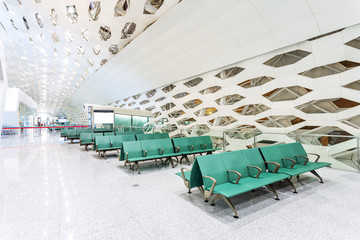 Poster - Empty departure lounge at the airport