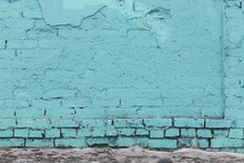 Blue Painted Brick Wall Background
