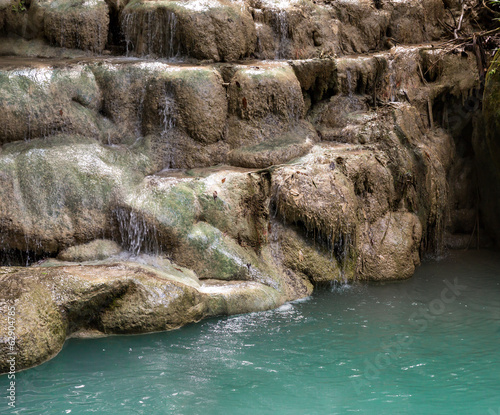 Obraz w ramie Tropical lake full of water (Erawan Kanchanaburi)