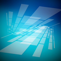 Poster - Abstract Blue Background with Transparent Shapes