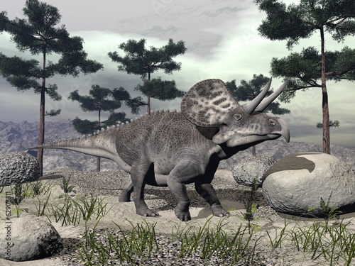 Naklejka na szybę Zuniceratops dinosaur - 3D render