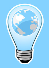 Wall Mural - bulb and world