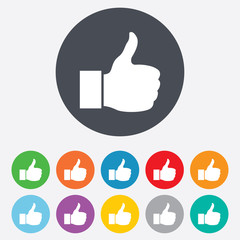 Poster - Like sign icon. Hand finger up symbol.