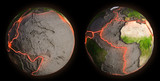 Fototapeta  - Earth's fault lines between tectonic plates