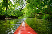 Kayak Paddling On River