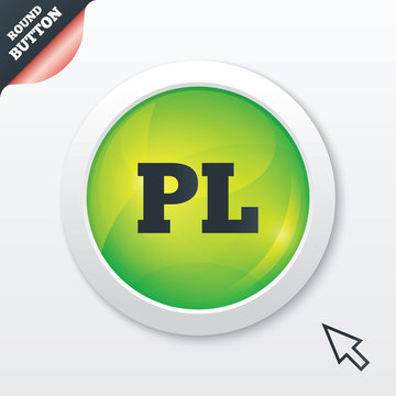Polish language sign icon. PL translation