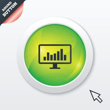 Computer monitor sign icon. Market monitoring.