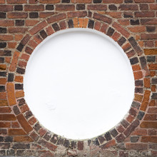 Circular Frame In Old Brick Wal
