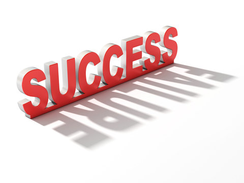 success failure 3d concept