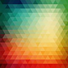 Retro Mosaic Pattern Of Geometric Triangle Shapes