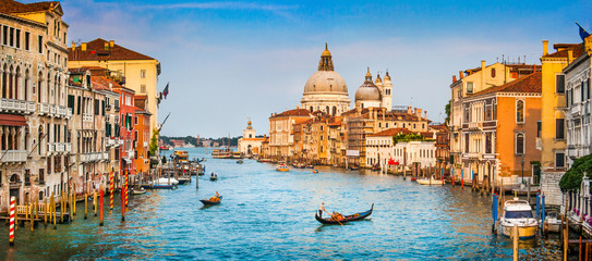 Fototapete - Canal Grande panorama at sunset, Venice, Italy