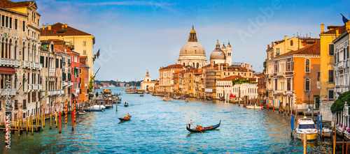 Nowoczesny obraz na płótnie Canal Grande panorama at sunset, Venice, Italy