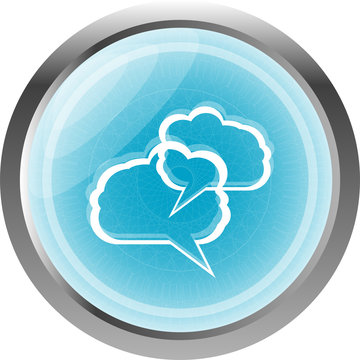 abstract cloud set on web icon button isolated on white