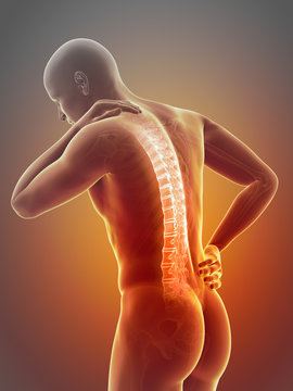 a man having acute pain in the back