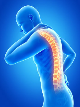 a man having acute pain in the back