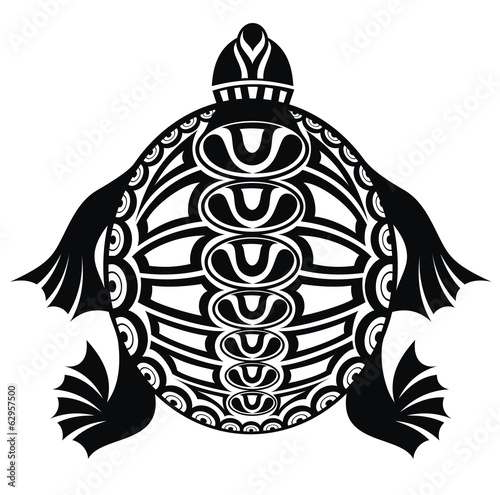 Naklejka - mata magnetyczna na lodówkę Turtle. Tattoo design