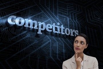 Poster - Competitors against futuristic black and blue background