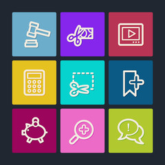 Poster - Shopping web icons set 3, color buttons