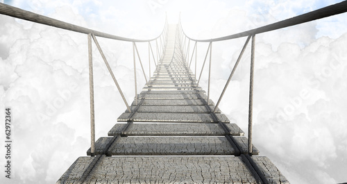 Fototapeta do kuchni Rope Bridge Above The Clouds