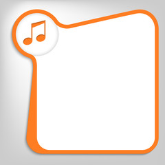 Poster - orange vector box for entering text with music icon
