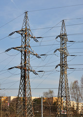 Poster - pylons and distribution of electric energy