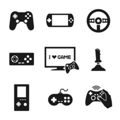 Canvas Print - Video Games Controller Icons Set