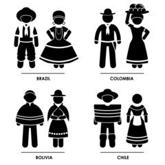 South America National Traditional Costume Clothing