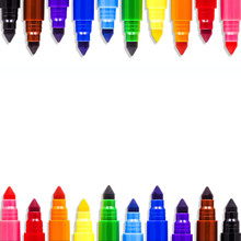 Colored Markers Isolated On White Background