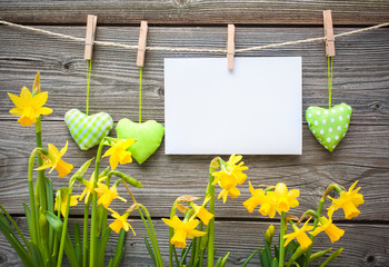 Canvas Print - Message and hearts on the clothesline