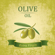 Vector olive oil. Decorative olive branch. For label, pack.