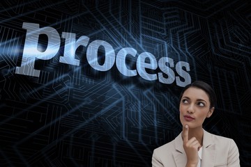 Poster - Process against futuristic black and blue background