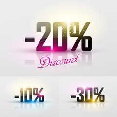 Wall Mural - Vector glossy discount percents