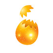 Golden cracked egg.