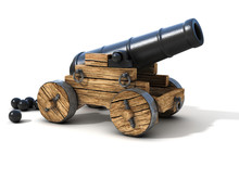 Cannon On A White Background