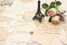Roses, Antique French Postcards And Souvenir