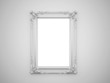 Vintage mirror with silver frame on the wall
