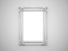 Vintage Mirror With Silver Frame On The Wall
