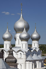 Silver Domes In Rostov The Great. Kremlin