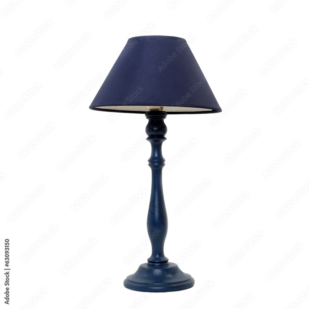 blue table lamp isolated - obrazy, fototapety, plakaty 