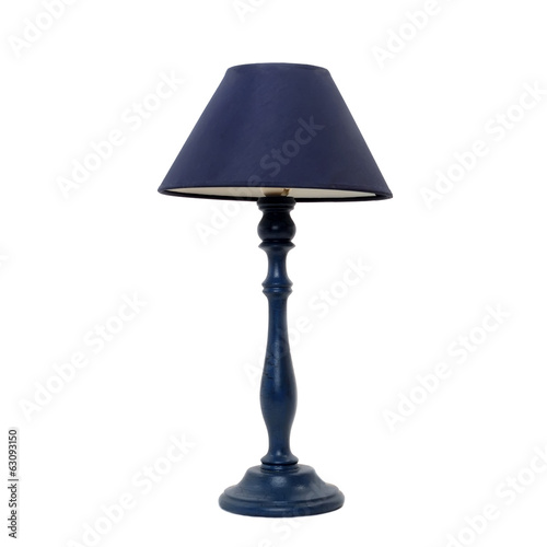 Fotografia  blue table lamp isolated